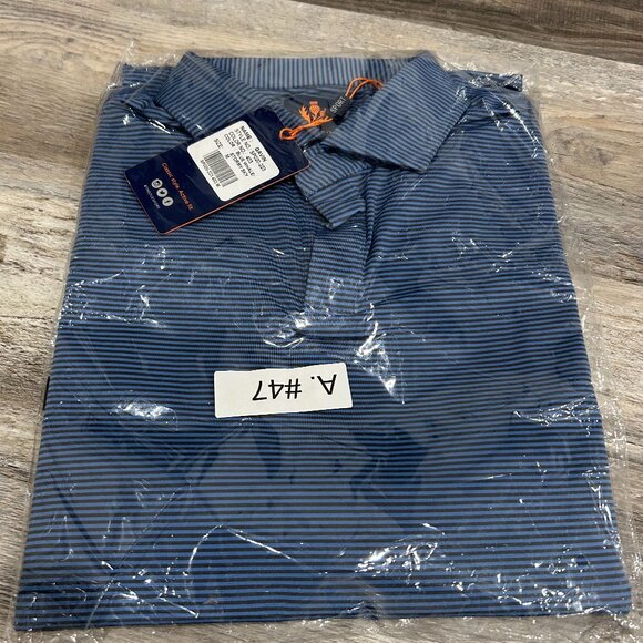 Donald Ross NWT Gavin Men’s No-Button Stripe Golf Polo, M - Picture 1 of 6
